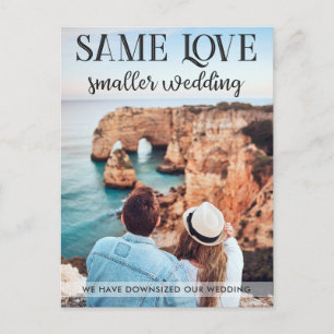 Gleiche Liebe kleinere Hochzeit herabgesetzt einfa Postkarte