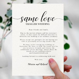 Gleiche Liebe, Kleinere Hochzeit, Hochzeit verklei Einladung