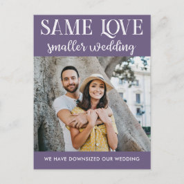 Gleiche Liebe kleinere Hochzeit verkleinert einfac Postkarte