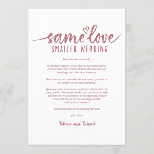 Gleiche Liebe Kleinere Hochzeitsszenarien Einladung