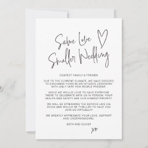Gleiche Liebe Kleinerer hochzeitgestufter Script-S Ankündigung
