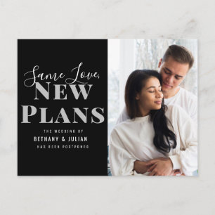 Gleiche Liebe, neue Pläne Änderung des Datums Hoch Postkarte