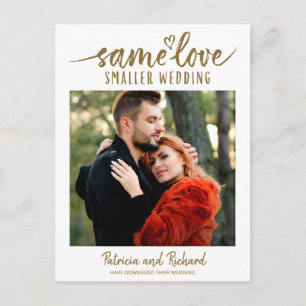 Gleiche Liebe Niedlich Heart Downsize Wedding 3 Fo Postkarte