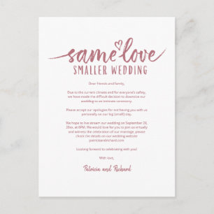 Gleiche Liebe Süßes Herz Verkleinerte Hochzeitskar Postkarte