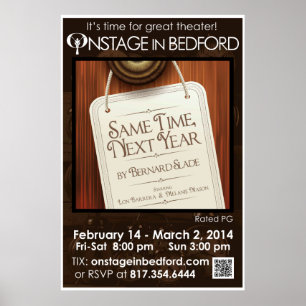 GLEICHE ZEIT, NÄCHSTES JAHR POSTER