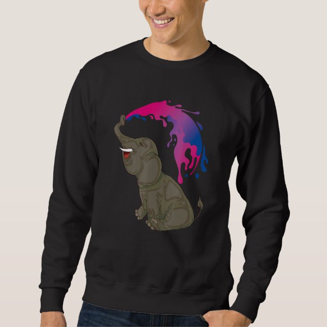 Gleichheit Bisexualität Flag Elephant Bi Prix B Sweatshirt (Vorderseite)