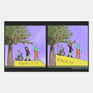 Gleichheit gegen Gleichheit Rechteckiger Aufkleber