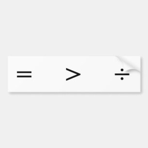 Gleichheit größer als Division Autoaufkleber