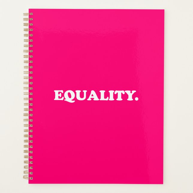 Gleichheit heiß rosa moderne Typografie minimalist Planer (Vorderseite)