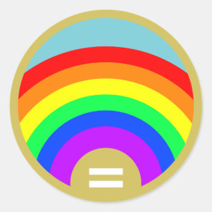 Gleichheit ist das Gold unter dem Regenbogen Runder Aufkleber