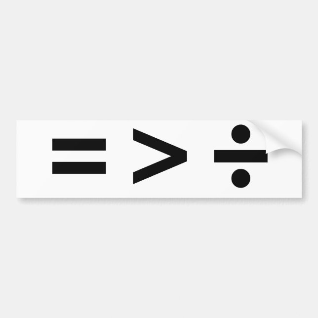 GLEICHHEIT IST GRÖSSER ALS ABTEILUNG - .PNG AUTOAUFKLEBER (Vorne)