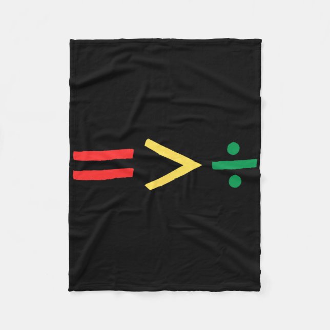 Gleichheit ist größer als Teilung Mathe Juneteenth Fleecedecke (Vorderseite)