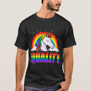 Gleichheit Unicorn-Regenbogenflagge LGBTQ Gay Prid T-Shirt