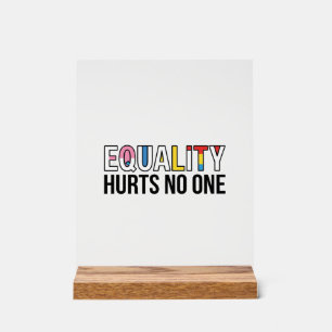 Gleichheit verletzt niemanden Vintage-Pride-Shirt- Acrylschild