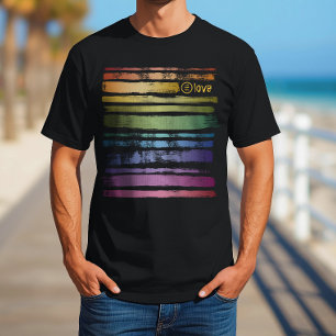Gleichheitsliebe Regenbogen Pinselstriche LGBTQ ID T-Shirt