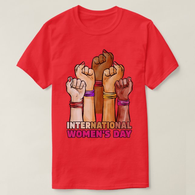 Gleichstellungsfragen am Internationalen Frauentag T-Shirt (Design vorne)