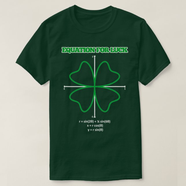 Gleichung für Luck Clover Irish Mathe Funny Teache T-Shirt (Design vorne)