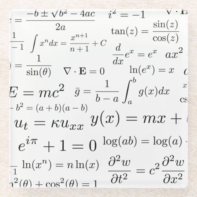 Gleichungen des Mathe-und Glasuntersetzer (Vorderseite)