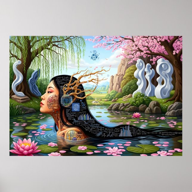 "Gleichungen im Blut" - ein digitales Portrait Poster (Vorne)