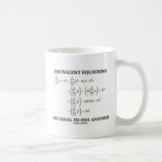 Gleichwertige Gleichungen sind gegenseitig gleich Kaffeetasse