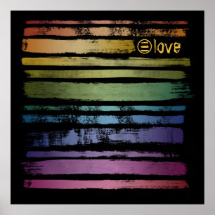 Gleichwertige Liebe Pinselstrich Stripes LGBTQ ID6 Poster