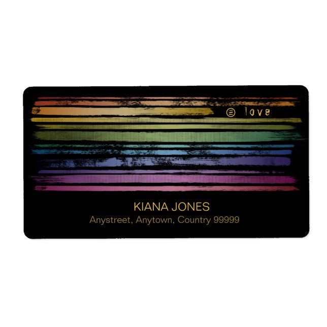 Gleichwertige Liebe Rainbow Brush Strokes LGBTQ ID (Vorne)