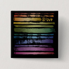 Gleichwertige Liebe Rainbow Brush Strokes LGBTQ ID Button