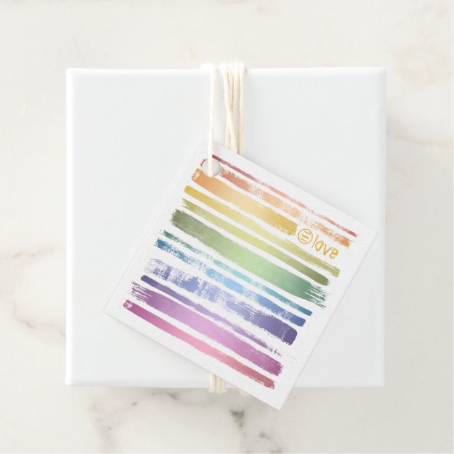 Gleichwertige Liebe Rainbow Brush Strokes LGBTQ ID Geschenkanhänger (Beispiel)