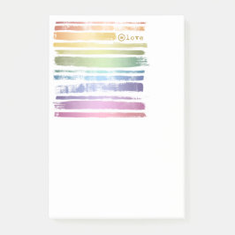 Gleichwertige Liebe Rainbow Brush Strokes LGBTQ ID Post-it Klebezettel