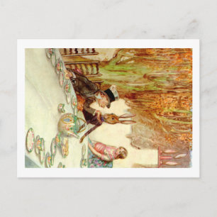 GLEICHZEITIG AUF DAS TEA-PARTY DES MAD HATTER POSTKARTE