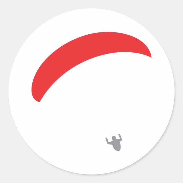 Gleitschirmrot - Gleitschirmflieger Runder Aufkleber (Vorderseite)