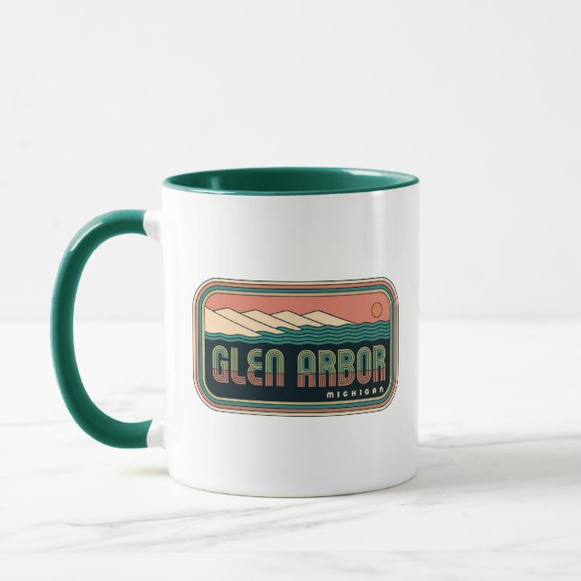 Glen Arbor 70er Retro Michigan Vintag Tasse (Links)