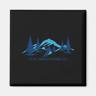 Glen arbor michigan Skigebiet Skifahren Skifahrer Magnet