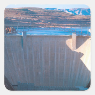 Glen Canyon Dam am Colorado River bei Page, Quadratischer Aufkleber