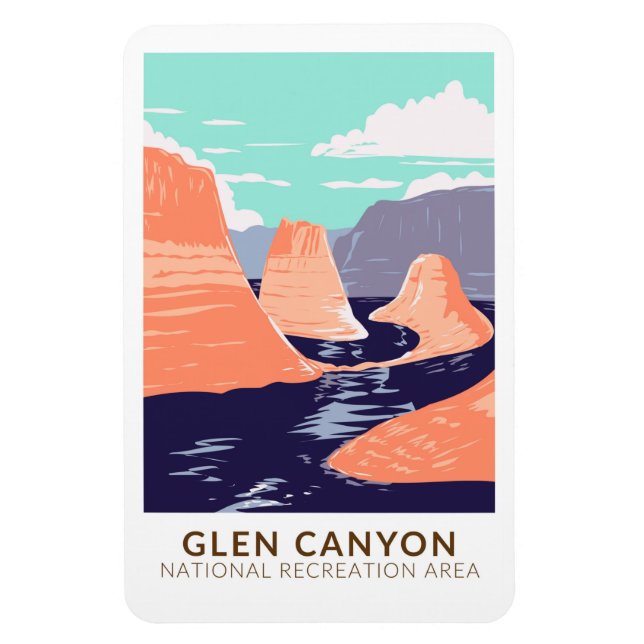 Glen Canyon Reflection Canyon Vintag Magnet (Vertikal)