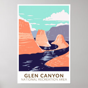 Glen Canyon Reflection Canyon Vintag Poster