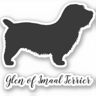 Glen der Imaal Terrier Silhouette Hunde-Aufkleber Aufkleber