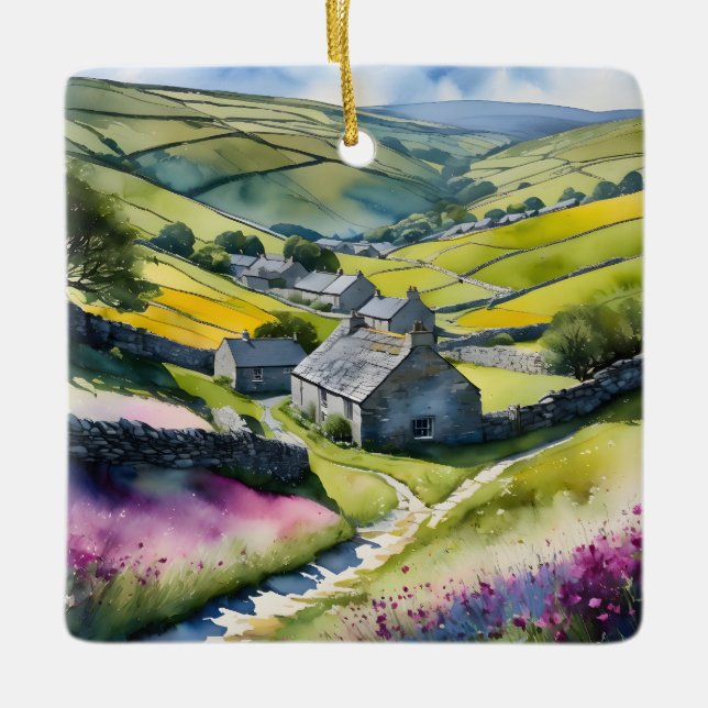 "Glen Garlands" Landschaft Yorkshire Dales Scene Keramikornament (Vorderseite)