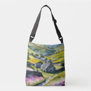 "Glen Garlands" Landschaft Yorkshire Dales Scene Tragetaschen Mit Langen Trägern