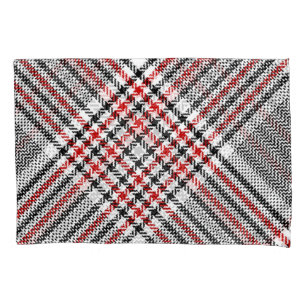 Glen Kariert Red Black Tweed Kissenbezug