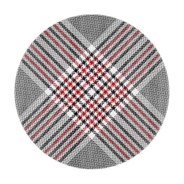 Glen Kariert Red Black Tweed Schneidebrett (Vorderseite)