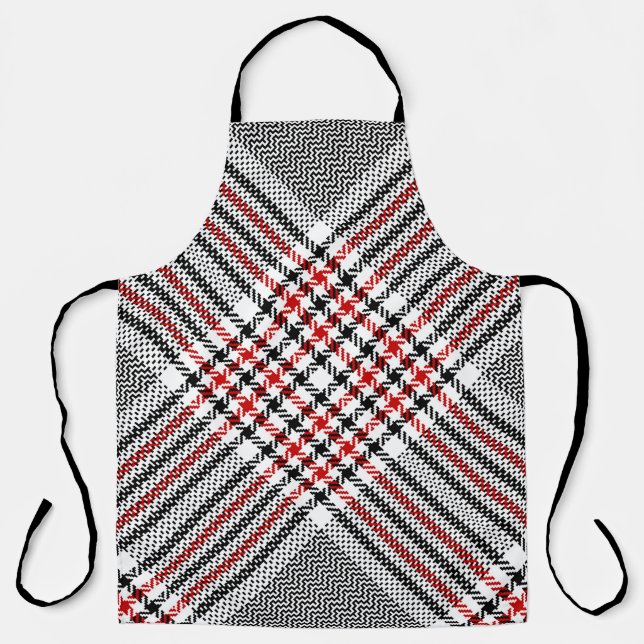 Glen Kariert Red Black Tweed Schürze (Vorderseite)