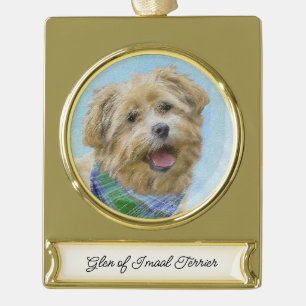 Glen of Imaal Terrier Painting - Original Dog Art Banner-Ornament Gold