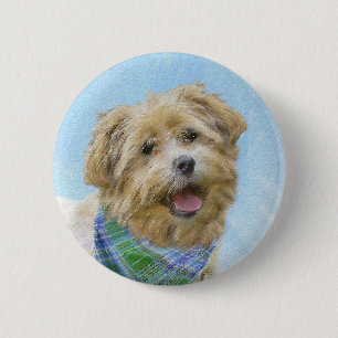Glen of Imaal Terrier Painting - Original Dog Art Button