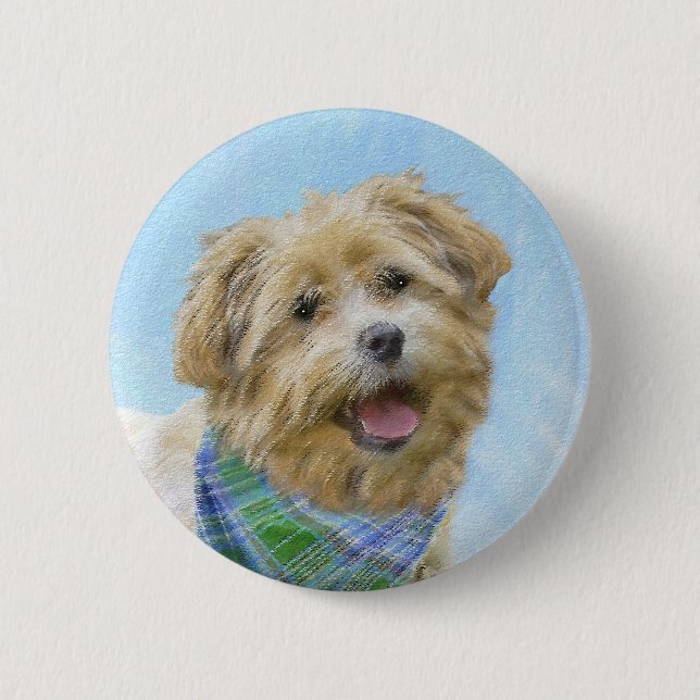 Glen of Imaal Terrier Painting - Original Dog Art Button (Vorderseite)