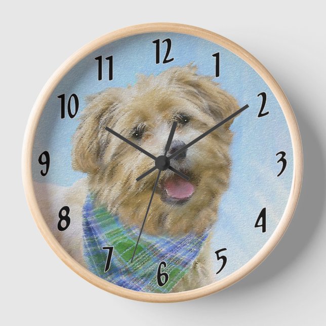 Glen of Imaal Terrier Painting - Original Dog Art Uhr (Vorderseite)