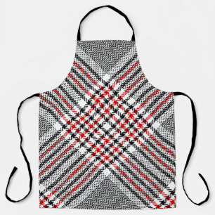 Glen plaid pattern. Black, red, white seamless tar Schürze