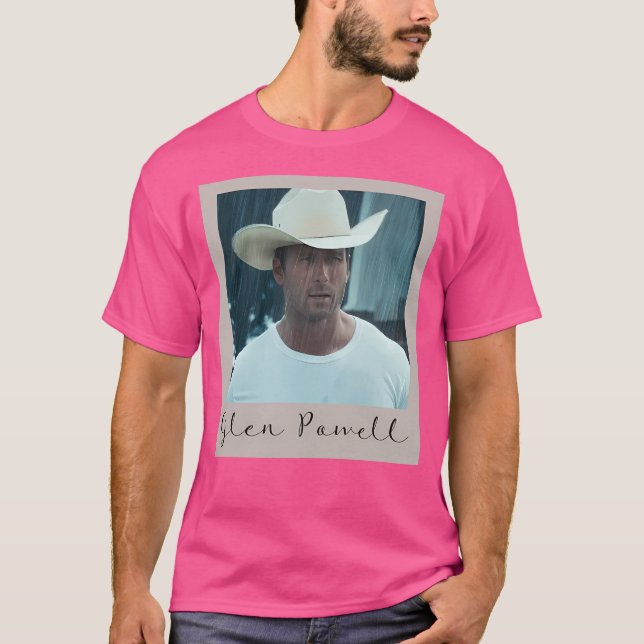 Glen Powell Cowboy Retro Foto Style Kids T-Shirt (Vorderseite)