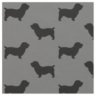 Glen von Imaal Terrier Dog Silhouetten Gemustert Stoff