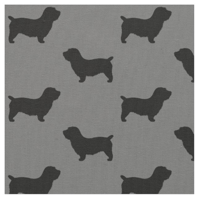 Glen von Imaal Terrier Dog Silhouetten Gemustert Stoff (Nahaufnahme)